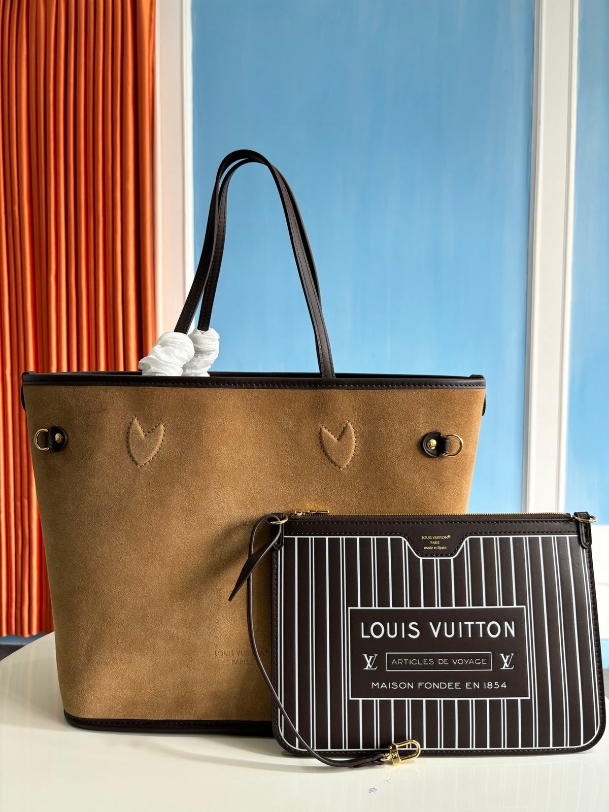 Louis Vuitton Neverfull Inside Out MM Minigram Leather Handbags