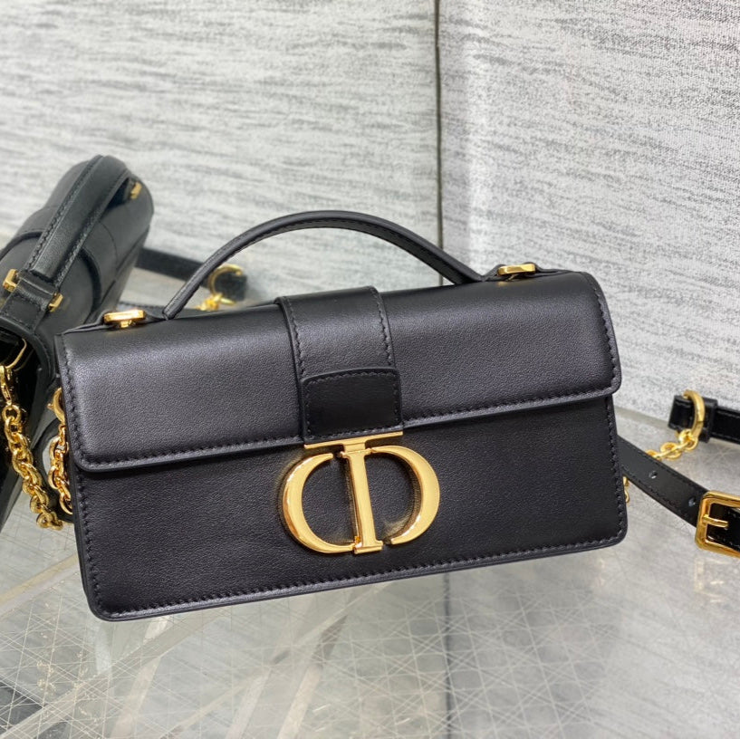 MISS MONTAIGNE MINI BAG IN BLACK SHINY SMOOTH CALFSKIN