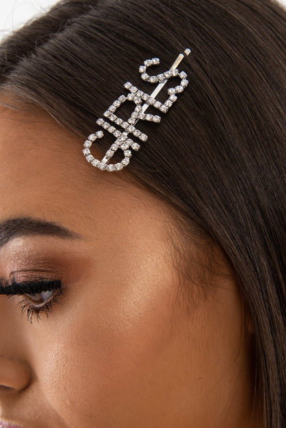 Silver Diamante Girls Slogan Hair Slide - Azelia
