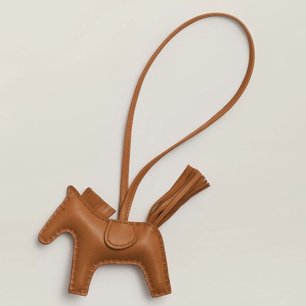 HERM Rodeo PM Bag Charm in Gold Lambskin