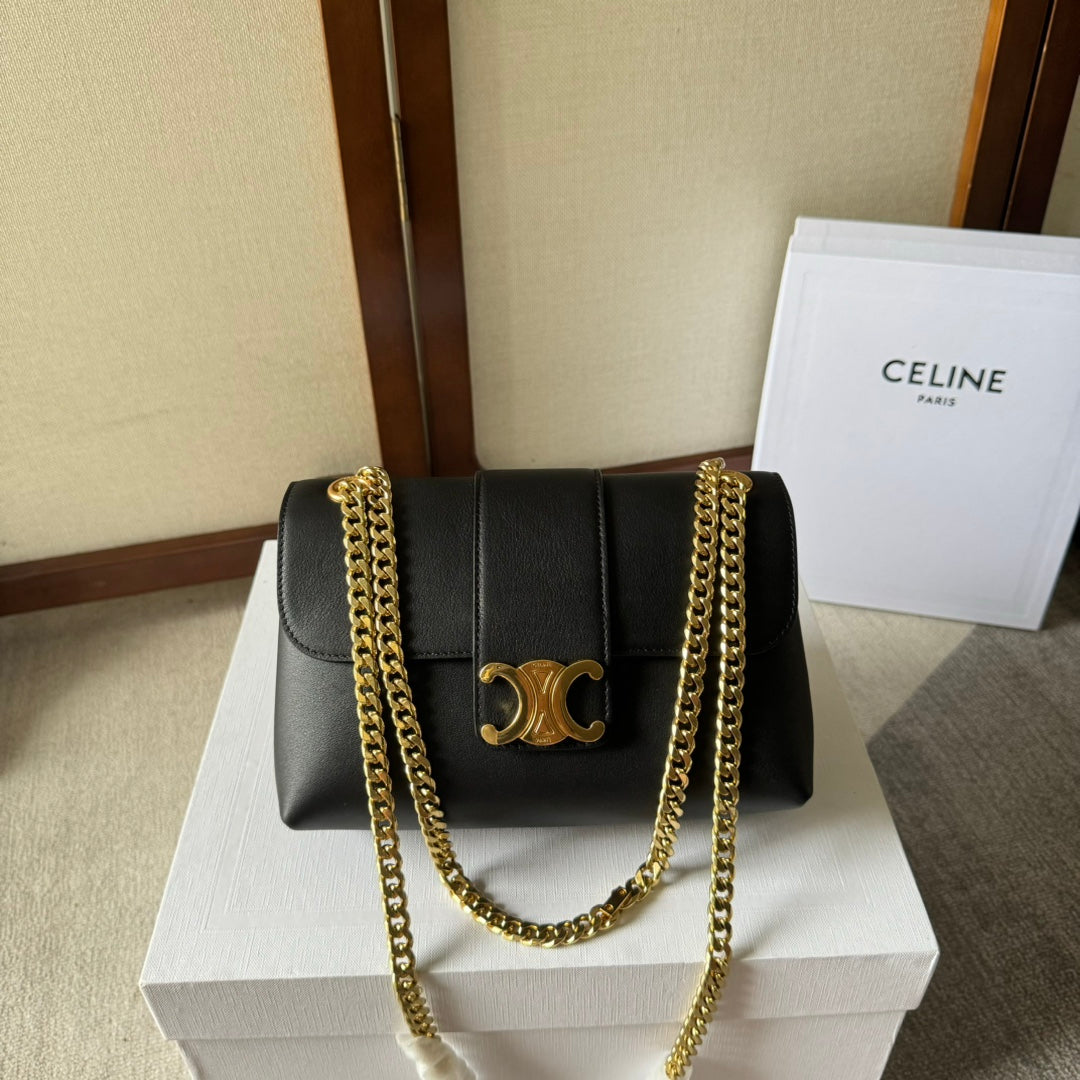 MEDIUM CELINE VICTOIRE BAG 23 IN BLACK CALFSKIN