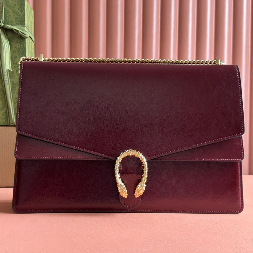 DIONYSUS LAGRE SHOULDER BAG 42 IN ROSSO ANCORA RED GG GLOSSY LAMBSKIN